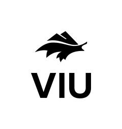 VIU logo in black with a graphic of mountains above waves